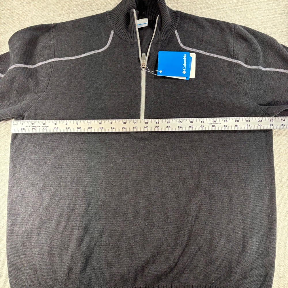 NEW Columbia Men's XL Sweater Half-zip Black Gray Pullover Detail Gorpcore - Picture 6 of 9